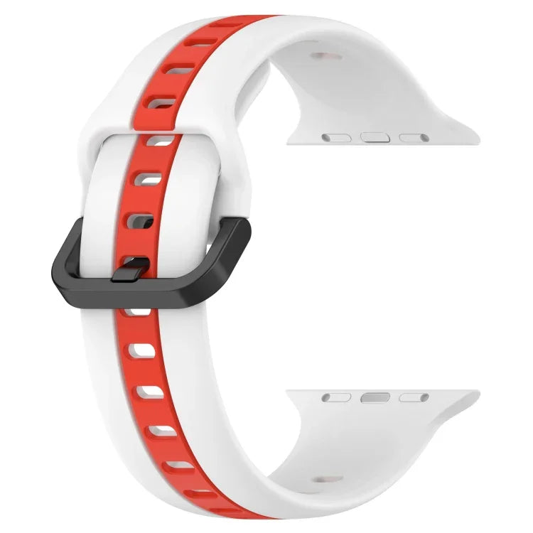 Zweifarbiges Silikon-Uhrenarmband mit Schlaufenverschluss, für Apple Watch Ultra 49 mm, Apple Watch Series 8 &amp; 7 45 mm und Apple Watch Series 8 &amp; 7 41 mm