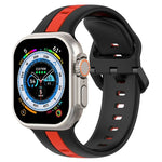 Zweifarbiges Silikon-Uhrenarmband mit Schlaufenverschluss, für Apple Watch Ultra 49 mm, Apple Watch Series 8 &amp; 7 45 mm und Apple Watch Series 8 &amp; 7 41 mm