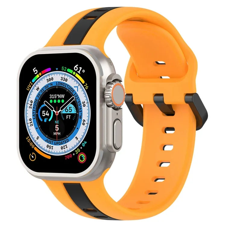 Zweifarbiges Silikon-Uhrenarmband mit Schlaufenverschluss, für Apple Watch Ultra 49 mm, Apple Watch Series 8 &amp; 7 45 mm und Apple Watch Series 8 &amp; 7 41 mm