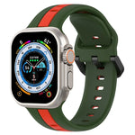 Zweifarbiges Silikon-Uhrenarmband mit Schlaufenverschluss, für Apple Watch Ultra 49 mm, Apple Watch Series 8 &amp; 7 45 mm und Apple Watch Series 8 &amp; 7 41 mm