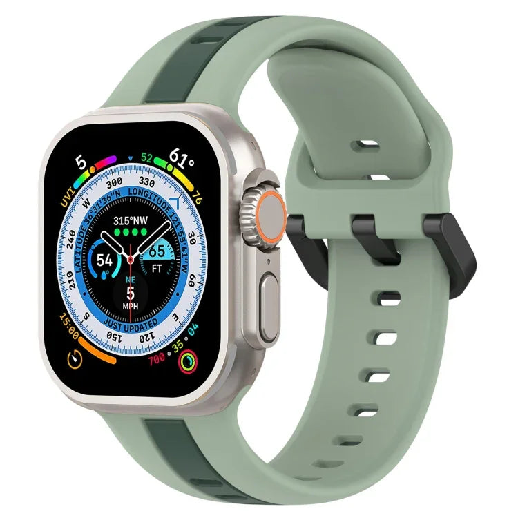 Zweifarbiges Silikon-Uhrenarmband mit Schlaufenverschluss, für Apple Watch Ultra 49 mm, Apple Watch Series 8 &amp; 7 45 mm und Apple Watch Series 8 &amp; 7 41 mm
