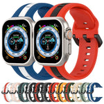 Zweifarbiges Silikon-Uhrenarmband mit Schlaufenverschluss, für Apple Watch Ultra 49 mm, Apple Watch Series 8 &amp; 7 45 mm und Apple Watch Series 8 &amp; 7 41 mm
