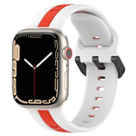 Zweifarbiges Silikon-Uhrenarmband mit Schlaufenverschluss, für Apple Watch Ultra 49 mm, Apple Watch Series 8 &amp; 7 45 mm und Apple Watch Series 8 &amp; 7 41 mm