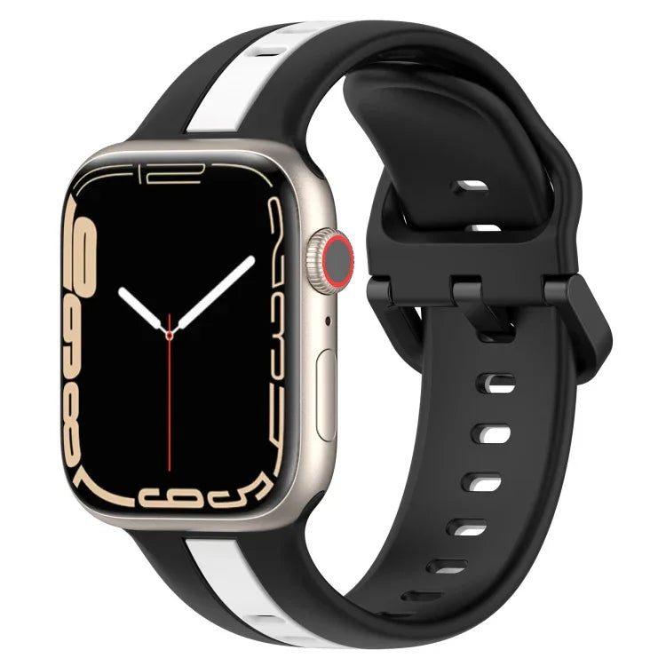 Zweifarbiges Silikon-Uhrenarmband mit Schlaufenverschluss, für Apple Watch Ultra 49 mm, Apple Watch Series 8 &amp; 7 45 mm und Apple Watch Series 8 &amp; 7 41 mm