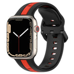 Zweifarbiges Silikon-Uhrenarmband mit Schlaufenverschluss, für Apple Watch Ultra 49 mm, Apple Watch Series 8 &amp; 7 45 mm und Apple Watch Series 8 &amp; 7 41 mm
