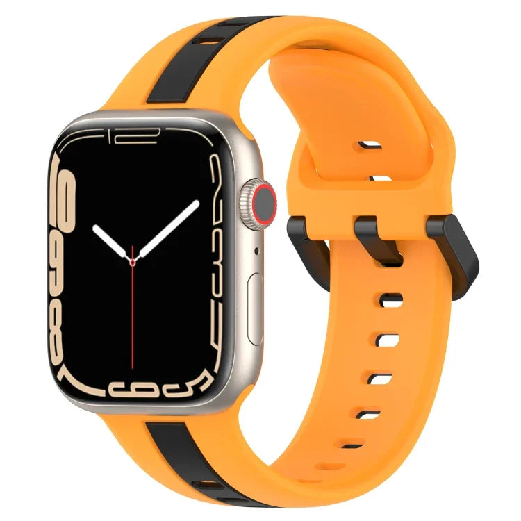 Zweifarbiges Silikon-Uhrenarmband mit Schlaufenverschluss, für Apple Watch Ultra 49 mm, Apple Watch Series 8 &amp; 7 45 mm und Apple Watch Series 8 &amp; 7 41 mm