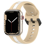 Zweifarbiges Silikon-Uhrenarmband mit Schlaufenverschluss, für Apple Watch Ultra 49 mm, Apple Watch Series 8 &amp; 7 45 mm und Apple Watch Series 8 &amp; 7 41 mm