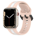 Zweifarbiges Silikon-Uhrenarmband mit Schlaufenverschluss, für Apple Watch Ultra 49 mm, Apple Watch Series 8 &amp; 7 45 mm und Apple Watch Series 8 &amp; 7 41 mm