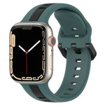 Zweifarbiges Silikon-Uhrenarmband mit Schlaufenverschluss, für Apple Watch Ultra 49 mm, Apple Watch Series 8 &amp; 7 45 mm und Apple Watch Series 8 &amp; 7 41 mm