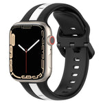 Zweifarbiges Silikon-Uhrenarmband mit Schlaufenverschluss, für Apple Watch Ultra 49 mm, Apple Watch Series 8 &amp; 7 45 mm und Apple Watch Series 8 &amp; 7 41 mm