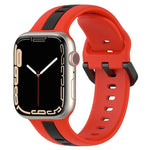 Zweifarbiges Silikon-Uhrenarmband mit Schlaufenverschluss, für Apple Watch Ultra 49 mm, Apple Watch Series 8 &amp; 7 45 mm und Apple Watch Series 8 &amp; 7 41 mm