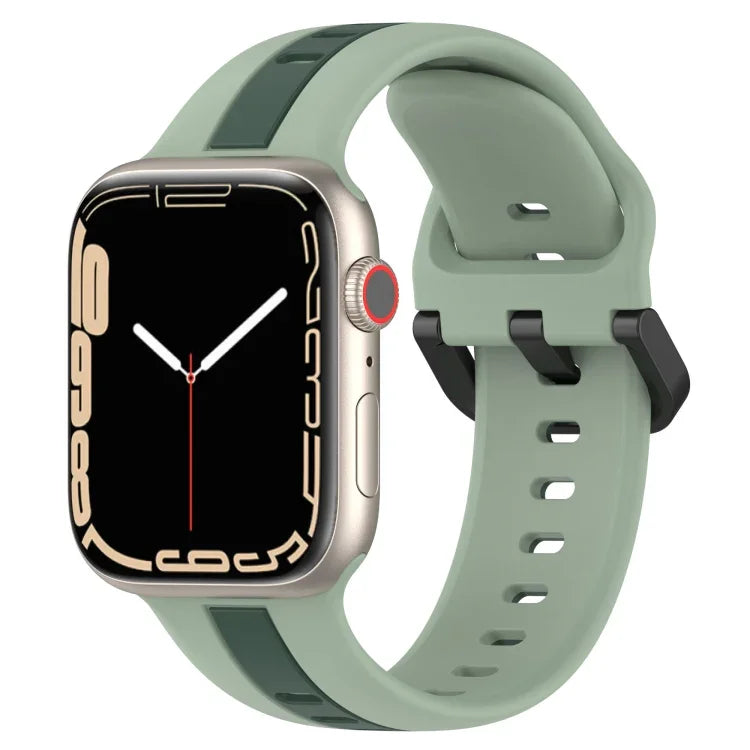 Zweifarbiges Silikon-Uhrenarmband mit Schlaufenverschluss, für Apple Watch Ultra 49 mm, Apple Watch Series 8 &amp; 7 45 mm und Apple Watch Series 8 &amp; 7 41 mm