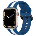 Zweifarbiges Silikon-Uhrenarmband mit Schlaufenverschluss, für Apple Watch Ultra 49 mm, Apple Watch Series 8 &amp; 7 45 mm und Apple Watch Series 8 &amp; 7 41 mm