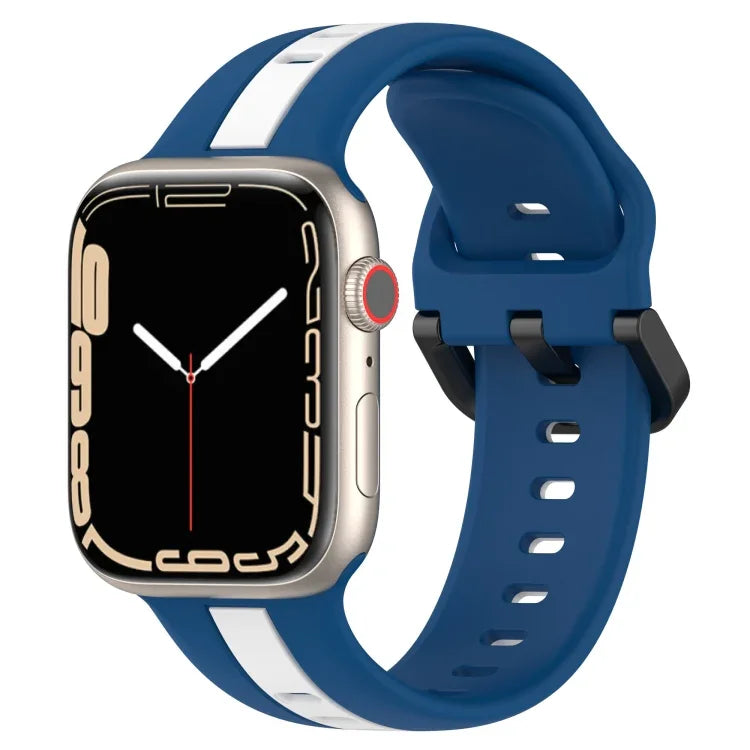 Zweifarbiges Silikon-Uhrenarmband mit Schlaufenverschluss, für Apple Watch Ultra 49 mm, Apple Watch Series 8 &amp; 7 45 mm und Apple Watch Series 8 &amp; 7 41 mm