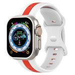 Zweifarbiges Silikonarmband mit Schmetterlingsverschluss, passend für Apple Watch Ultra (49 mm), Apple Watch Series 8 &amp; 7 (45 mm) und Apple Watch Series 8 &amp; 7 (41 mm).