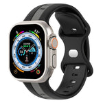 Zweifarbiges Silikonarmband mit Schmetterlingsverschluss, passend für Apple Watch Ultra (49 mm), Apple Watch Series 8 &amp; 7 (45 mm) und Apple Watch Series 8 &amp; 7 (41 mm).