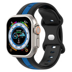 Zweifarbiges Silikonarmband mit Schmetterlingsverschluss, passend für Apple Watch Ultra (49 mm), Apple Watch Series 8 &amp; 7 (45 mm) und Apple Watch Series 8 &amp; 7 (41 mm).