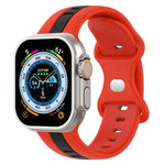 Zweifarbiges Silikonarmband mit Schmetterlingsverschluss, passend für Apple Watch Ultra (49 mm), Apple Watch Series 8 &amp; 7 (45 mm) und Apple Watch Series 8 &amp; 7 (41 mm).