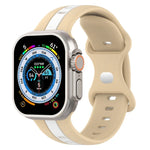 Zweifarbiges Silikonarmband mit Schmetterlingsverschluss, passend für Apple Watch Ultra (49 mm), Apple Watch Series 8 &amp; 7 (45 mm) und Apple Watch Series 8 &amp; 7 (41 mm).