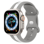 Zweifarbiges Silikonarmband mit Schmetterlingsverschluss, passend für Apple Watch Ultra (49 mm), Apple Watch Series 8 &amp; 7 (45 mm) und Apple Watch Series 8 &amp; 7 (41 mm).