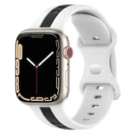 Zweifarbiges Silikonarmband mit Schmetterlingsverschluss, passend für Apple Watch Ultra (49 mm), Apple Watch Series 8 &amp; 7 (45 mm) und Apple Watch Series 8 &amp; 7 (41 mm).