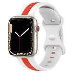 Zweifarbiges Silikonarmband mit Schmetterlingsverschluss, passend für Apple Watch Ultra (49 mm), Apple Watch Series 8 &amp; 7 (45 mm) und Apple Watch Series 8 &amp; 7 (41 mm).