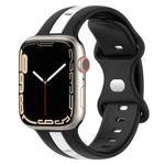 Zweifarbiges Silikonarmband mit Schmetterlingsverschluss, passend für Apple Watch Ultra (49 mm), Apple Watch Series 8 &amp; 7 (45 mm) und Apple Watch Series 8 &amp; 7 (41 mm).