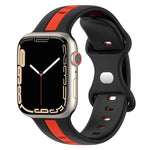 Zweifarbiges Silikonarmband mit Schmetterlingsverschluss, passend für Apple Watch Ultra (49 mm), Apple Watch Series 8 &amp; 7 (45 mm) und Apple Watch Series 8 &amp; 7 (41 mm).