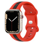 Zweifarbiges Silikonarmband mit Schmetterlingsverschluss, passend für Apple Watch Ultra (49 mm), Apple Watch Series 8 &amp; 7 (45 mm) und Apple Watch Series 8 &amp; 7 (41 mm).