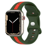 Zweifarbiges Silikonarmband mit Schmetterlingsverschluss, passend für Apple Watch Ultra (49 mm), Apple Watch Series 8 &amp; 7 (45 mm) und Apple Watch Series 8 &amp; 7 (41 mm).