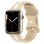 Zweifarbiges Silikonarmband mit Schmetterlingsverschluss, passend für Apple Watch Ultra (49 mm), Apple Watch Series 8 &amp; 7 (45 mm) und Apple Watch Series 8 &amp; 7 (41 mm).
