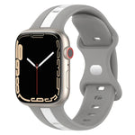 Zweifarbiges Silikonarmband mit Schmetterlingsverschluss, passend für Apple Watch Ultra (49 mm), Apple Watch Series 8 &amp; 7 (45 mm) und Apple Watch Series 8 &amp; 7 (41 mm).