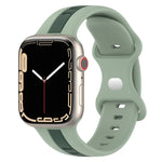 Zweifarbiges Silikonarmband mit Schmetterlingsverschluss, passend für Apple Watch Ultra (49 mm), Apple Watch Series 8 &amp; 7 (45 mm) und Apple Watch Series 8 &amp; 7 (41 mm).