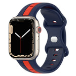 Zweifarbiges Silikonarmband mit Schmetterlingsverschluss, passend für Apple Watch Ultra (49 mm), Apple Watch Series 8 &amp; 7 (45 mm) und Apple Watch Series 8 &amp; 7 (41 mm).