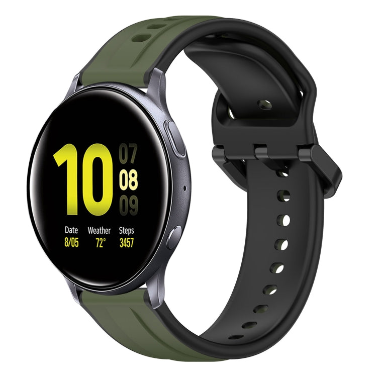 20mm Convex Loop Two-Color Silicone Watch Band, For Samsung Galaxy Watch Active 2 40mm, For Samsung Galaxy Watch Active 2 44mm, For Samsung Galaxy Watch 42mm, For Samsung Galaxy Watch 6 44mm