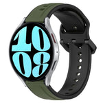 20 mm breites, konvexes Silikon-Uhrenarmband in zwei Farben, passend für Samsung Galaxy Watch 6 (40 mm) und Samsung Galaxy Watch 6 Classic (43 mm).