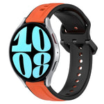 20 mm breites, konvexes Silikon-Uhrenarmband in zwei Farben, passend für Samsung Galaxy Watch 6 (40 mm) und Samsung Galaxy Watch 6 Classic (43 mm).