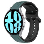 20 mm breites, konvexes Silikon-Uhrenarmband in zwei Farben, passend für Samsung Galaxy Watch 6 (40 mm) und Samsung Galaxy Watch 6 Classic (43 mm).