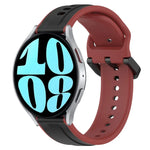20 mm breites, konvexes Silikon-Uhrenarmband in zwei Farben, passend für Samsung Galaxy Watch 6 (40 mm) und Samsung Galaxy Watch 6 Classic (43 mm).