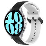 20 mm breites, konvexes Silikon-Uhrenarmband in zwei Farben, passend für Samsung Galaxy Watch 6 (40 mm) und Samsung Galaxy Watch 6 Classic (43 mm).