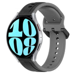 20 mm breites, konvexes Silikon-Uhrenarmband in zwei Farben, passend für Samsung Galaxy Watch 6 (40 mm) und Samsung Galaxy Watch 6 Classic (43 mm).
