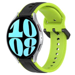20 mm breites, konvexes Silikon-Uhrenarmband in zwei Farben, passend für Samsung Galaxy Watch 6 (40 mm) und Samsung Galaxy Watch 6 Classic (43 mm).