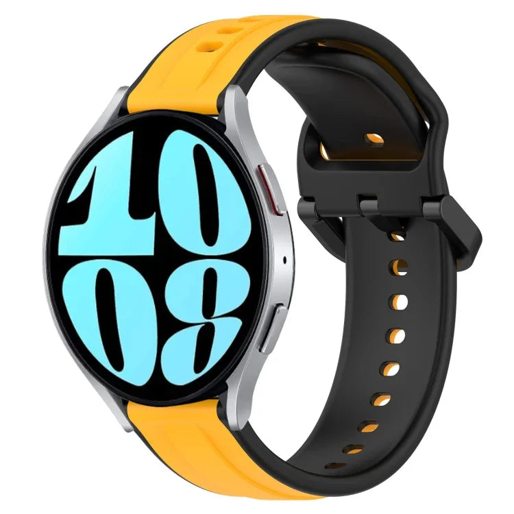 20 mm breites, konvexes Silikon-Uhrenarmband in zwei Farben, passend für Samsung Galaxy Watch 6 (40 mm) und Samsung Galaxy Watch 6 Classic (43 mm).