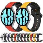 20 mm breites, konvexes Silikon-Uhrenarmband in zwei Farben, passend für Samsung Galaxy Watch 6 (40 mm) und Samsung Galaxy Watch 6 Classic (43 mm).