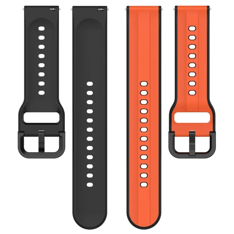 20 mm breites, konvexes Silikon-Uhrenarmband in zwei Farben, passend für Samsung Galaxy Watch 6 (40 mm) und Samsung Galaxy Watch 6 Classic (43 mm).