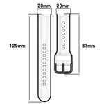 20 mm breites, konvexes Silikon-Uhrenarmband in zwei Farben, passend für Samsung Galaxy Watch 6 (40 mm) und Samsung Galaxy Watch 6 Classic (43 mm).