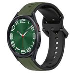 20 mm breites, konvexes Silikon-Uhrenarmband in zwei Farben, passend für Samsung Galaxy Watch 6 (40 mm) und Samsung Galaxy Watch 6 Classic (43 mm).
