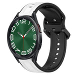 20 mm breites, konvexes Silikon-Uhrenarmband in zwei Farben, passend für Samsung Galaxy Watch 6 (40 mm) und Samsung Galaxy Watch 6 Classic (43 mm).