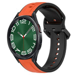 20 mm breites, konvexes Silikon-Uhrenarmband in zwei Farben, passend für Samsung Galaxy Watch 6 (40 mm) und Samsung Galaxy Watch 6 Classic (43 mm).