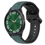 20 mm breites, konvexes Silikon-Uhrenarmband in zwei Farben, passend für Samsung Galaxy Watch 6 (40 mm) und Samsung Galaxy Watch 6 Classic (43 mm).